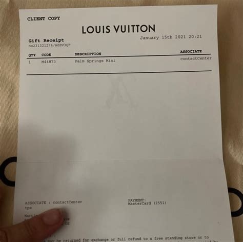 lv gift receipt